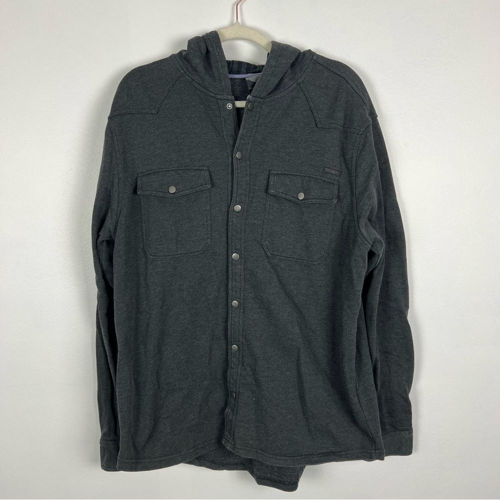 Harley Davidson Shacket Snap Button Hooded Gray Size XL